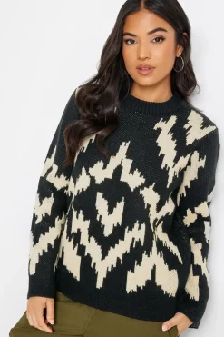 Petite Printed Long Sleeve Jumper