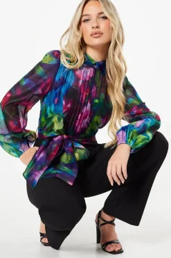 Petite Printed Long Sleeve Wedding Guest Jumpsuit