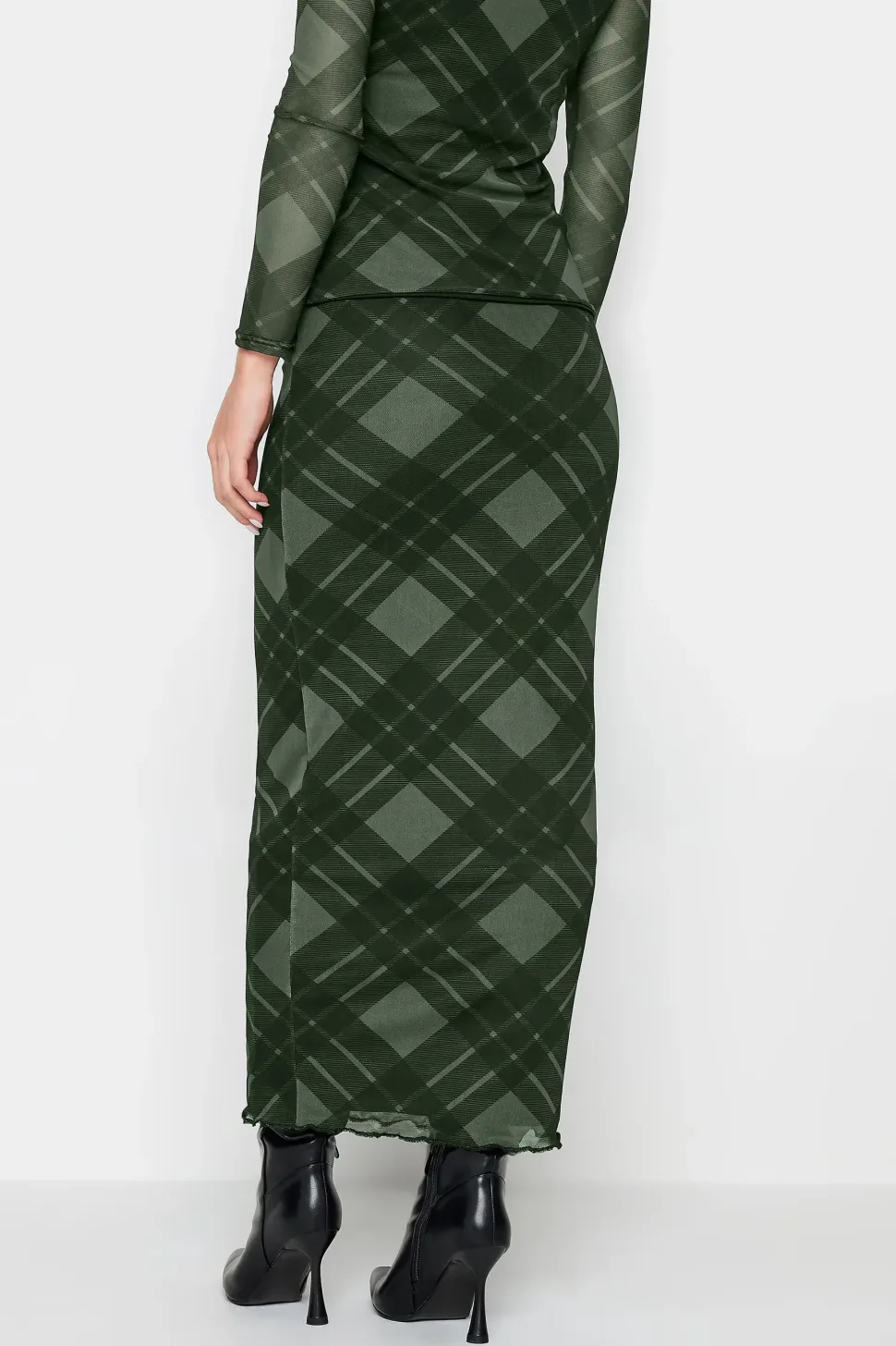 Petite Printed Mesh Maxi Skirt