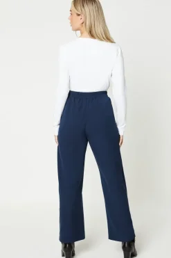 Petite Pull On Wide Leg Trouser