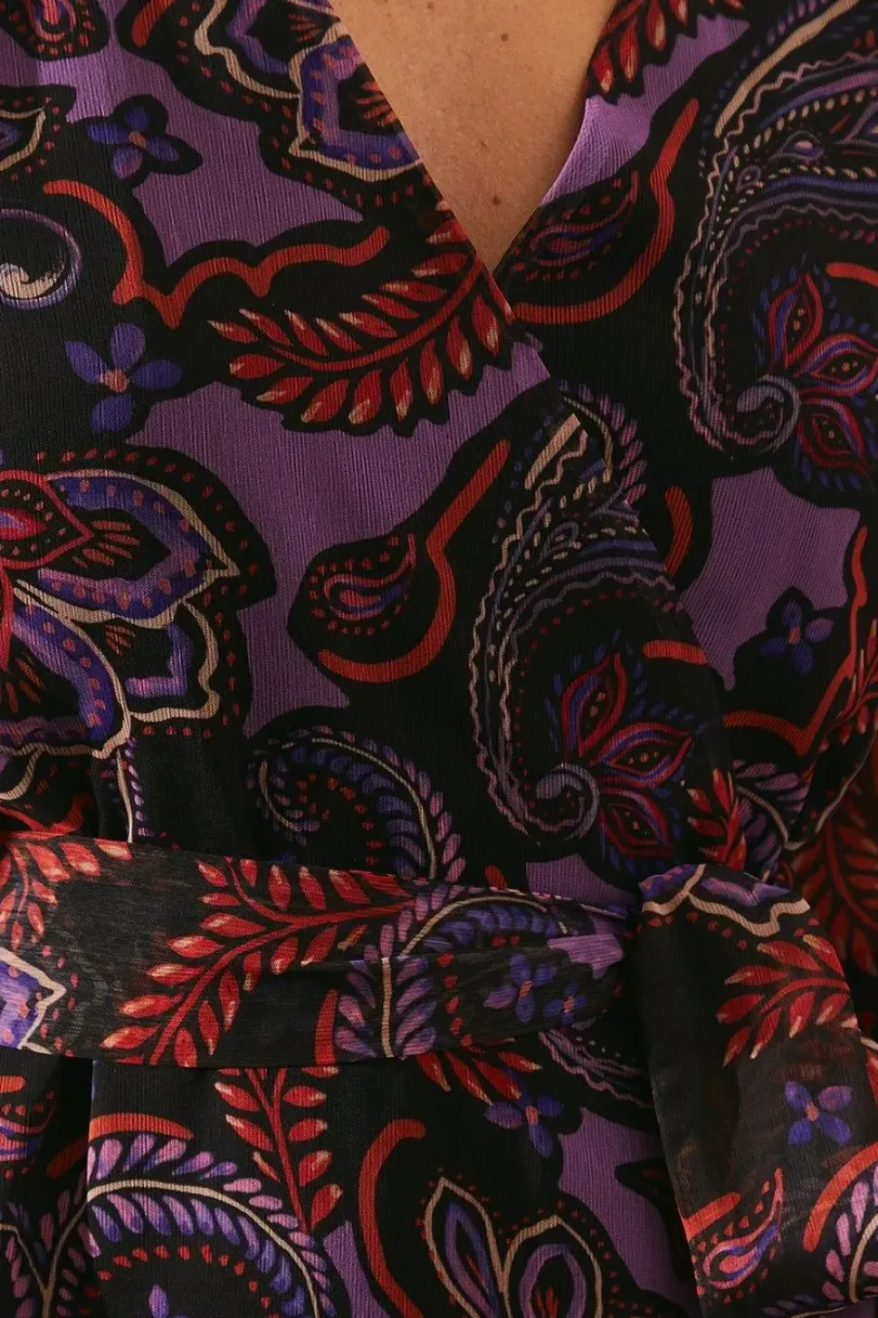 Petite Purple Paisley Wrap Dress