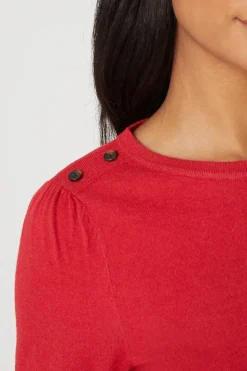 Petite Red Slash Neck Belted Knitted Dress