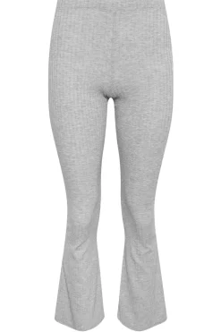 Petite Ribbed Flared Trousers