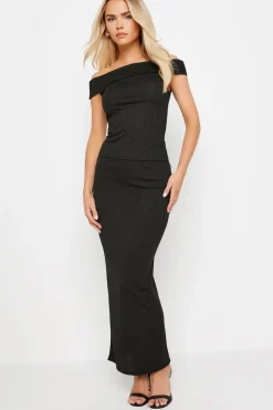 Petite Ribbed Maxi Tube Skirt