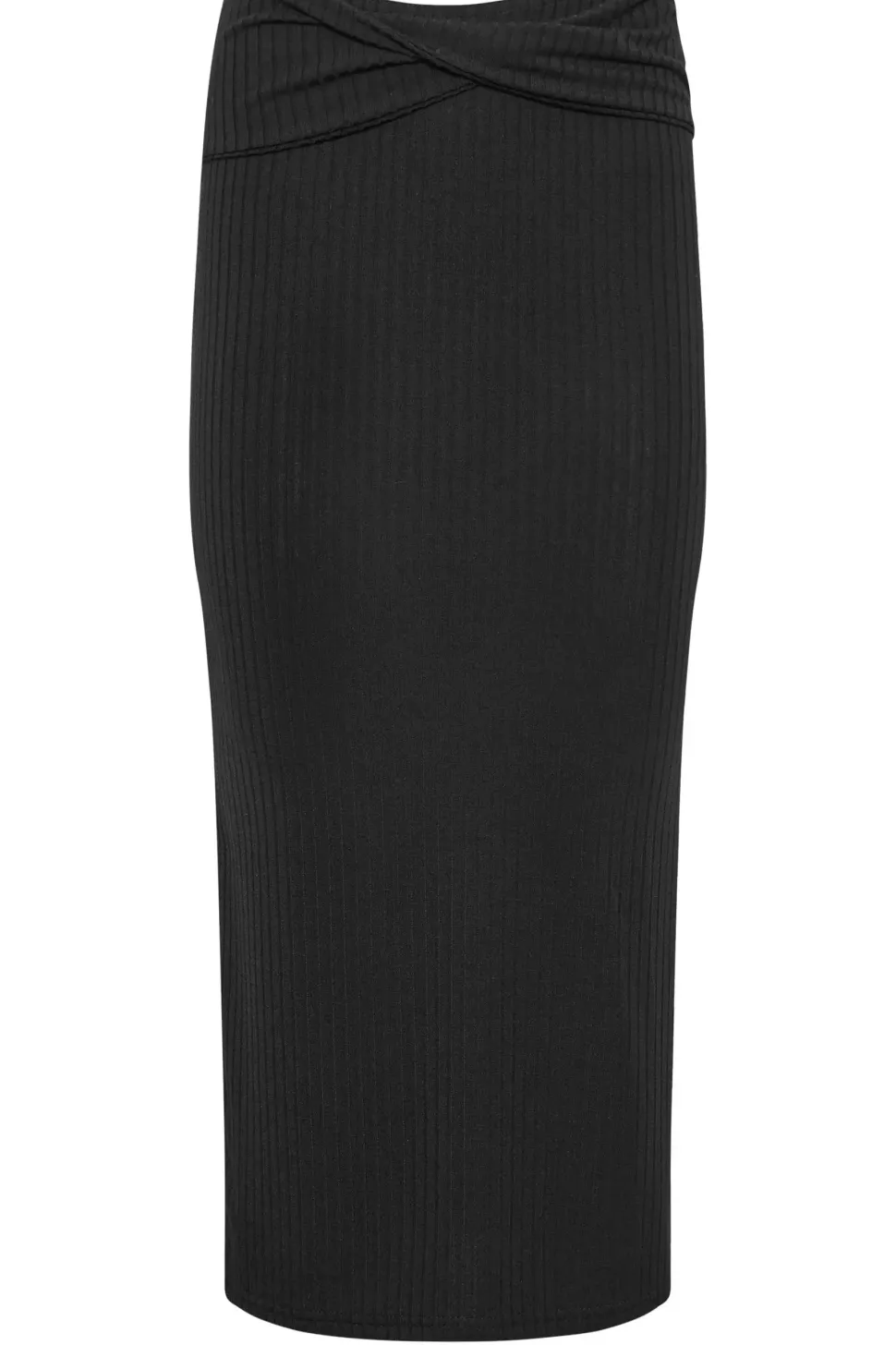 Petite Ribbed Twist Front Skirt