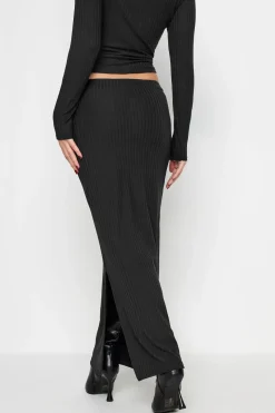 Petite Ribbed Twist Front Skirt