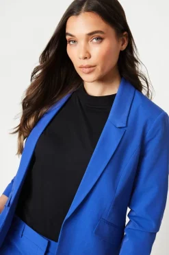 Petite Ruched Sleeve Blazer