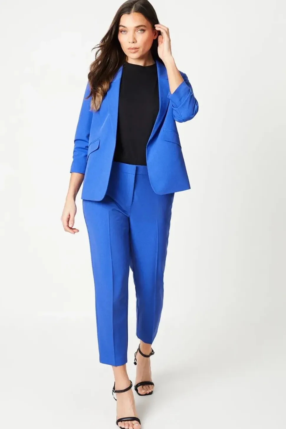 Petite Ruched Sleeve Blazer