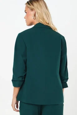 Petite Ruched Sleeve Blazer