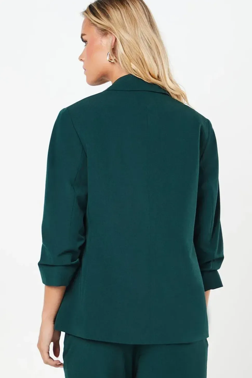 Petite Ruched Sleeve Blazer