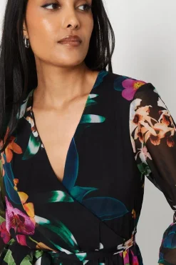 Petite Ruffle Detail Hi Lo Hem Dress