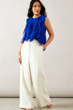 Petite Ruffle Detail Sleeveless Blouse