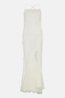 Petite Ruffle Detail Tiered Hem Maxi Dress