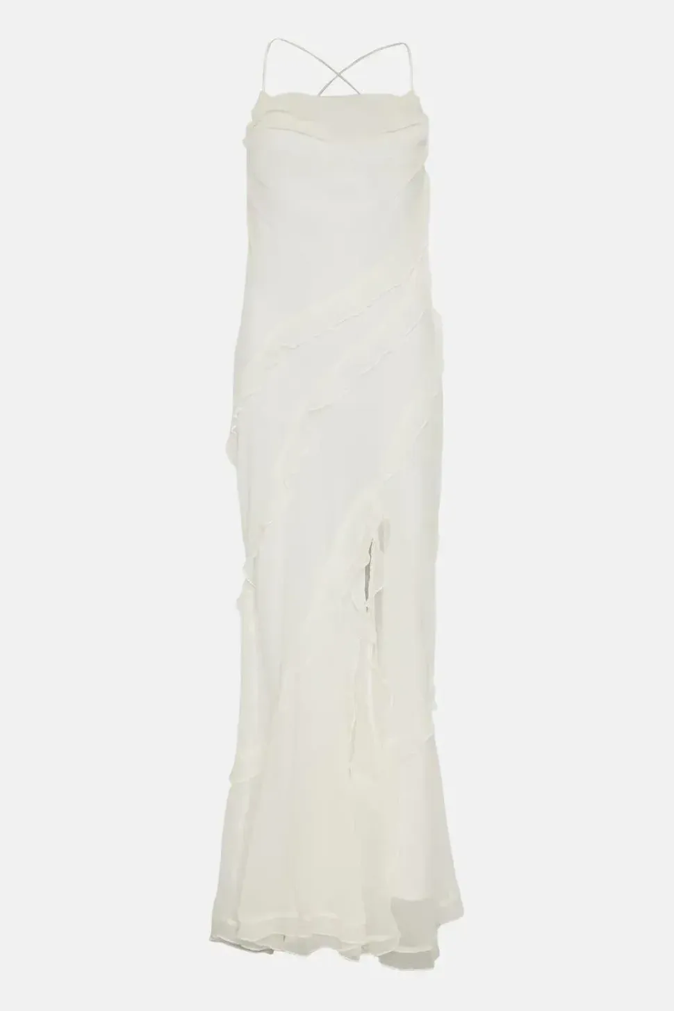 Petite Ruffle Detail Tiered Hem Maxi Dress