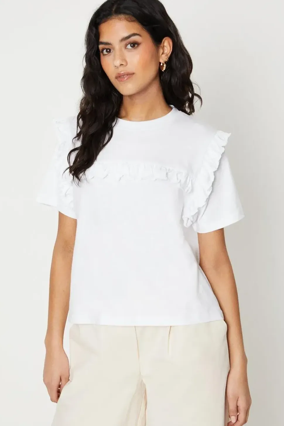 Petite Ruffle Detail Tshirt