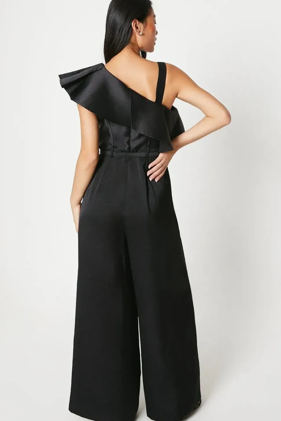 Petite Ruffle One Shoulder Jumpsuit
