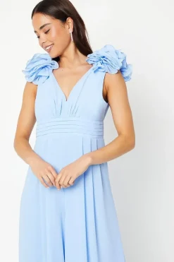 Petite Ruffle Shoulder Georgette Jumpsuit