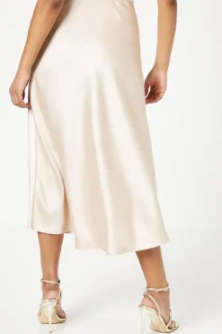 Petite Satin Bias Cut Midi Skirt