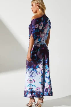 Petite Satin Bias Cut Midi Wedding Guest Dress