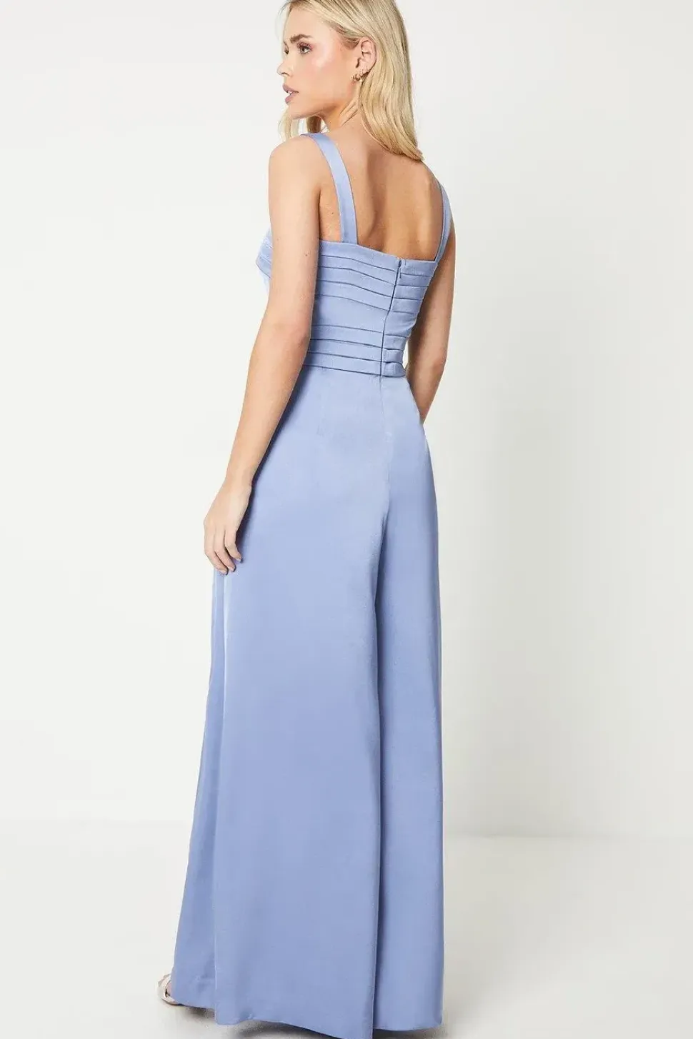 Petite Satin Cami Pleat Jumpsuit