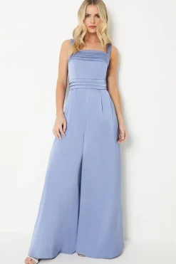 Petite Satin Cami Pleat Jumpsuit