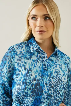 Petite Satin Detail Organza Midi Shirt Dress
