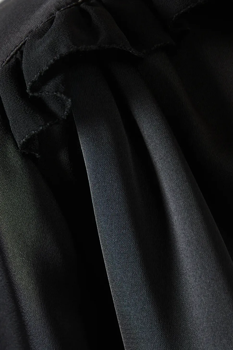 Petite Satin Flute Sleeve Frill Detail Blouse