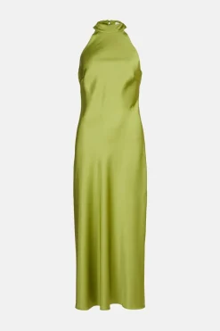 Petite Satin Halter Neck Backless Slip Dress