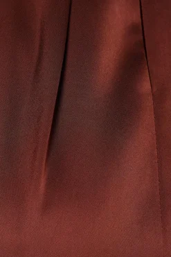 Petite Satin Ruffle Sleeve Midi Dress
