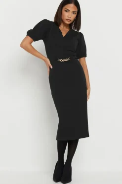 Petite Scuba Midi Dress