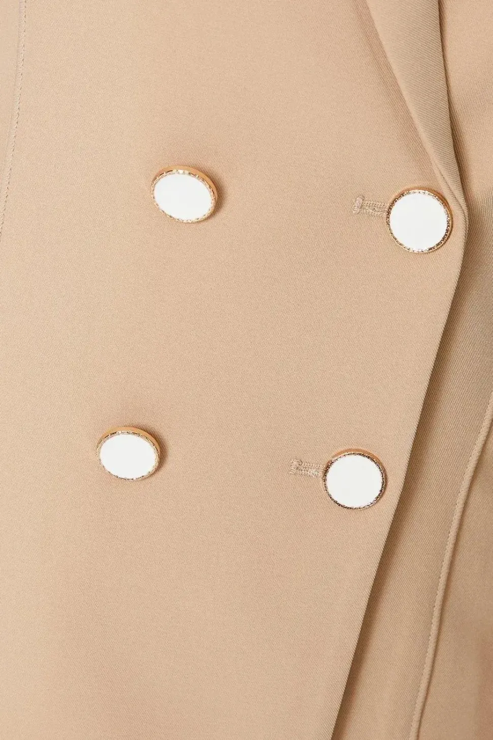 Petite Seam Detail Longline Double-breasted Blazer