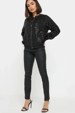 Petite Sequin Bomber