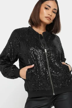 Petite Sequin Bomber