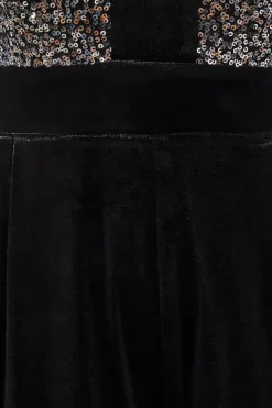 Petite Sequin Contrast Velvet Jumpsuit