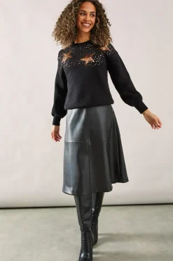 Petite Sequin Festive Star Jumper