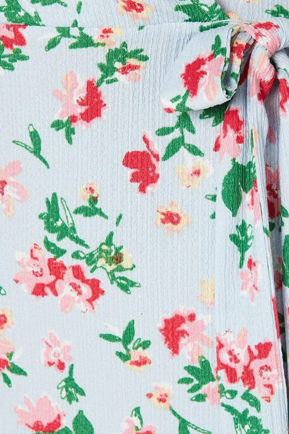 Petite Shirred Cuff Wrap Detail Mini Dress