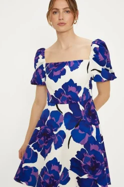 Petite Short Sleeve Bardot Mini Dress