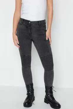 Petite Skinny Biker Jeans