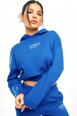 Petite Slogan Cropped Hoodie