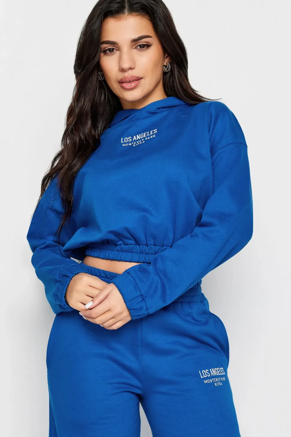 Petite Slogan Cropped Hoodie