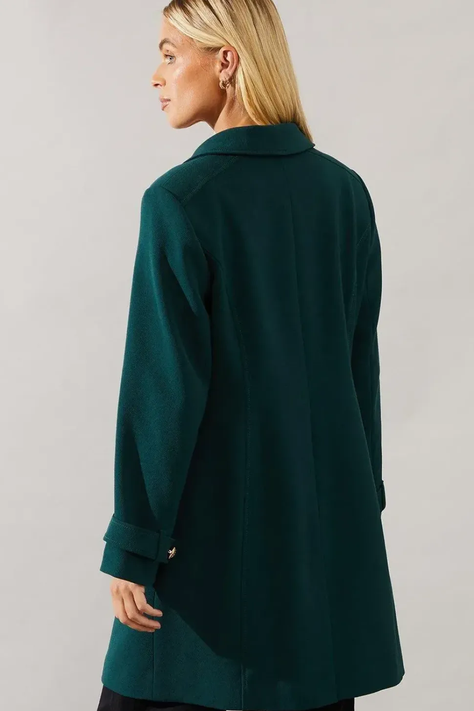Petite Smart Cuff Detail Pea Coat