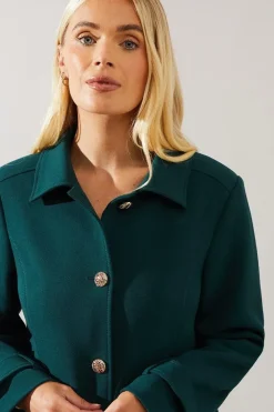 Petite Smart Cuff Detail Pea Coat