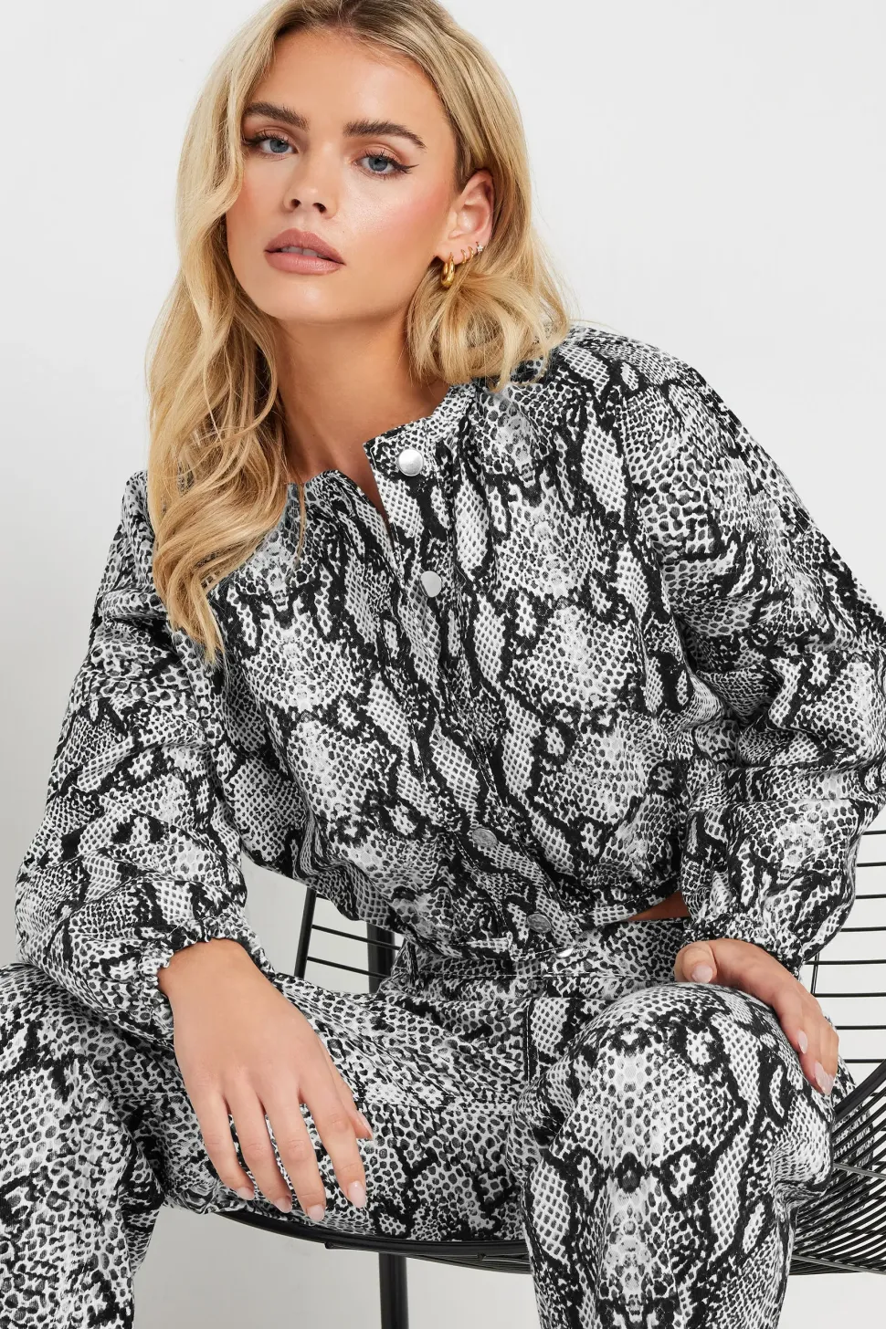 Petite Snake Print Bomber