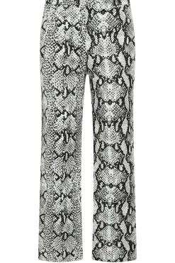 Petite Snake Print Straight Leg Jeans