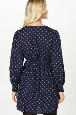 Petite Spot Button Front Mini Dress