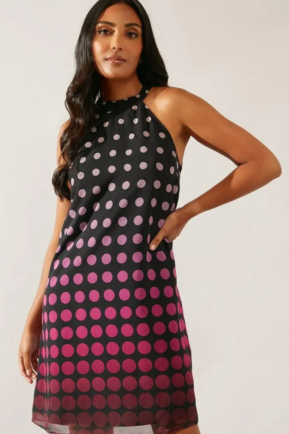 Petite Spot Halterneck Shift Dress