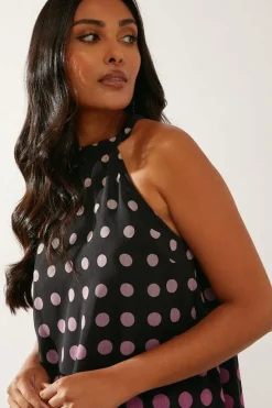Petite Spot Halterneck Shift Dress