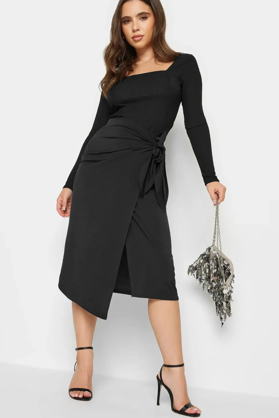 Petite Square Neck Long Sleeve Top