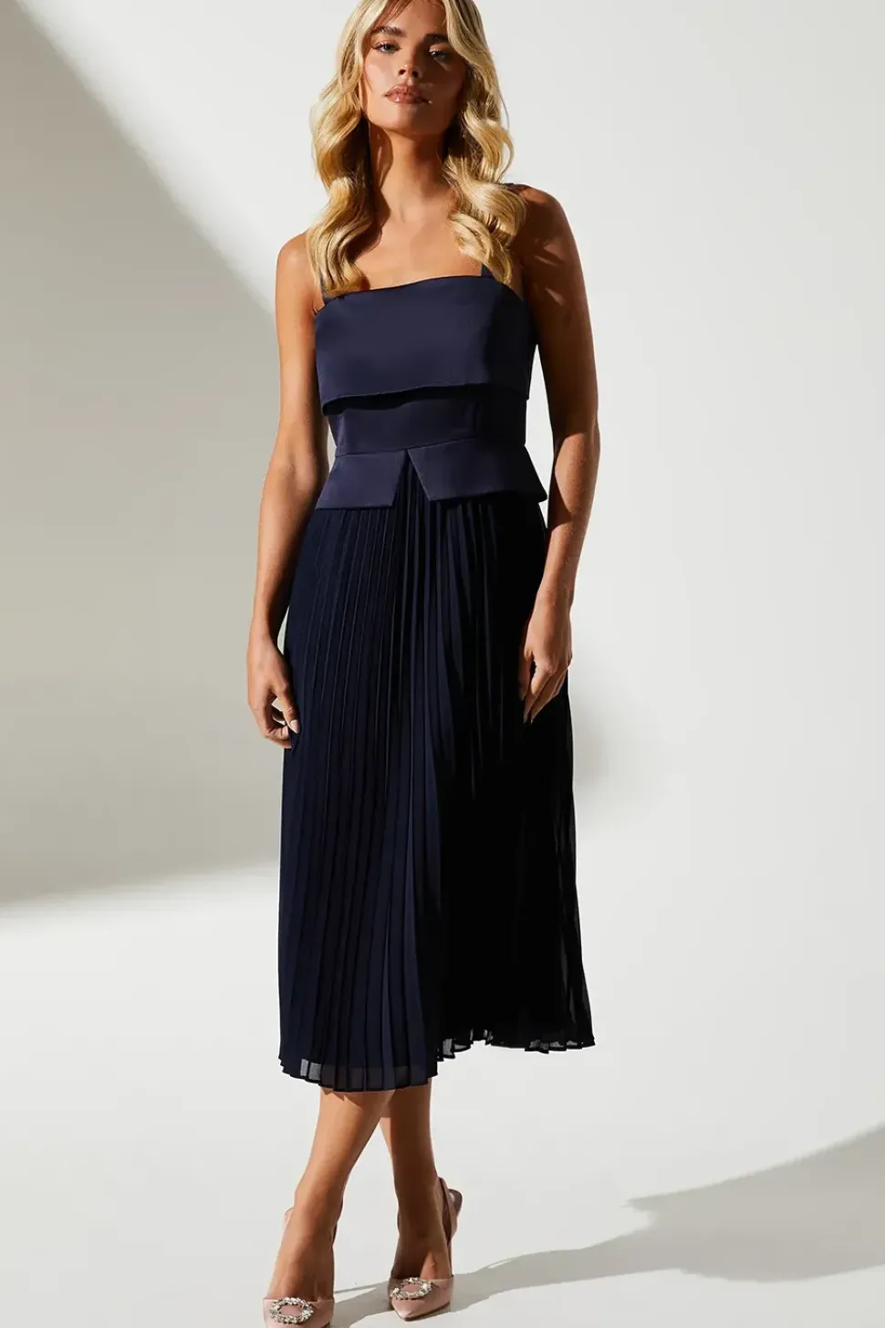 Petite Square Neck Midi Dress