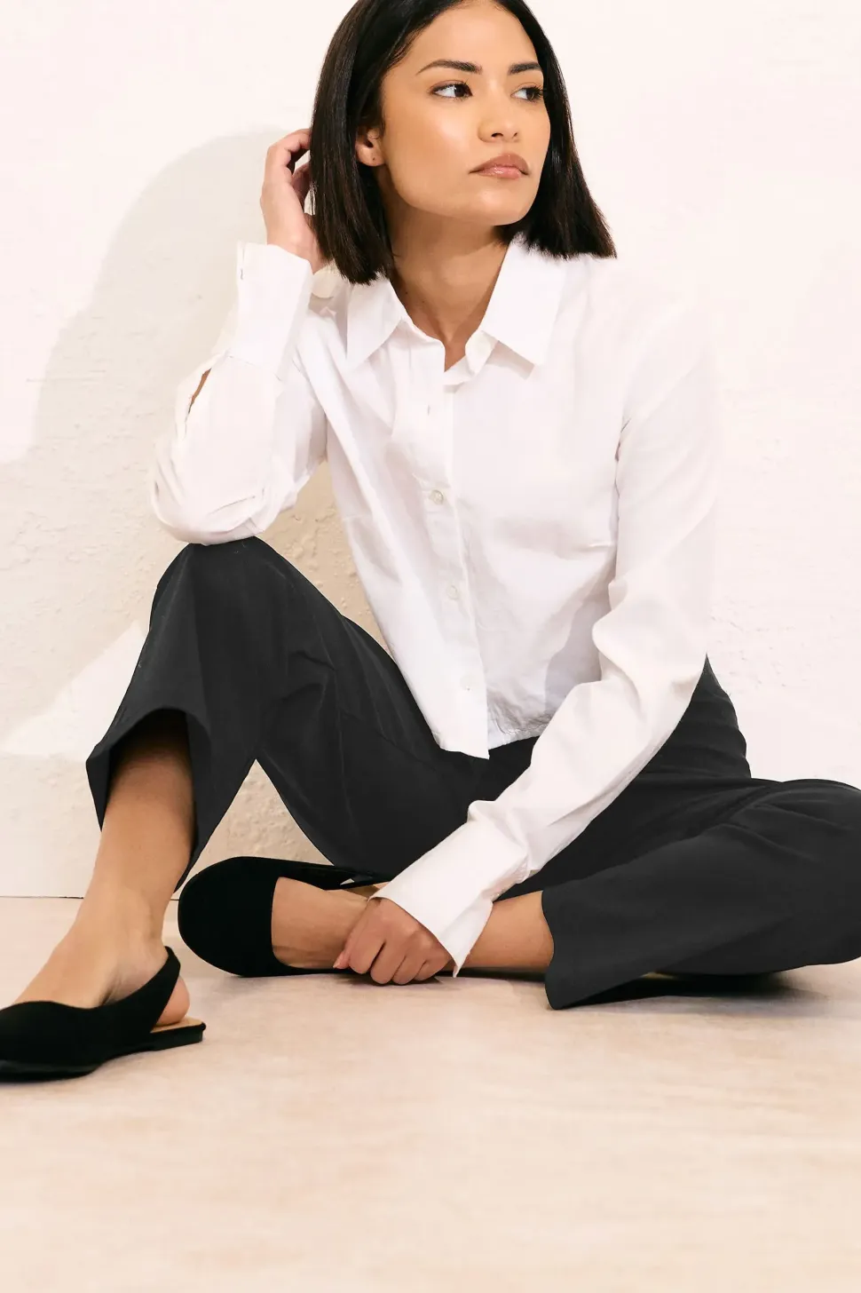 Petite Stretch Straight Leg Trousers